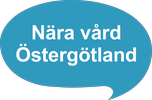 Pratbubbla med texten Nära vård Östergötland